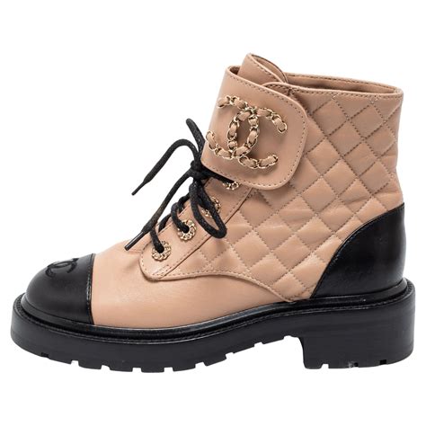 chanel quilted chain combat boots|chanel rain boots size 36.5.